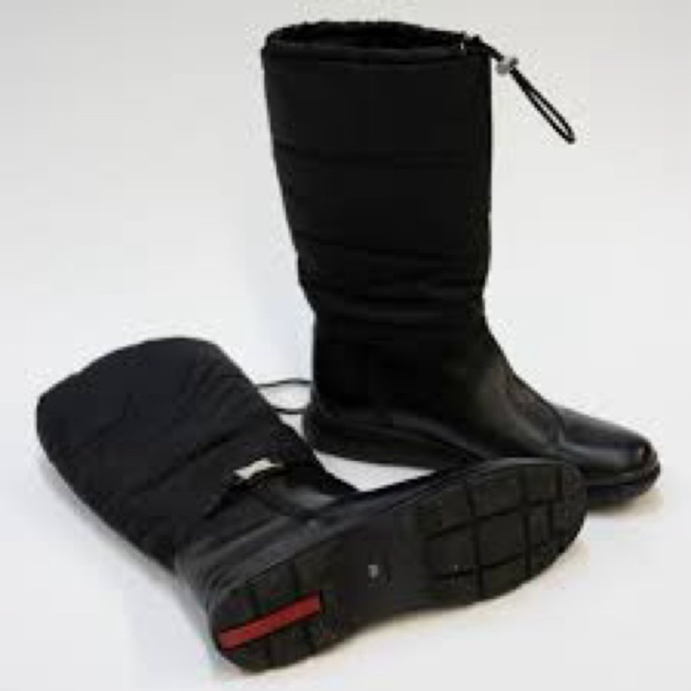 🥾 Prada padded nylon and leather drawstring winter boots - Picture 5 of 11